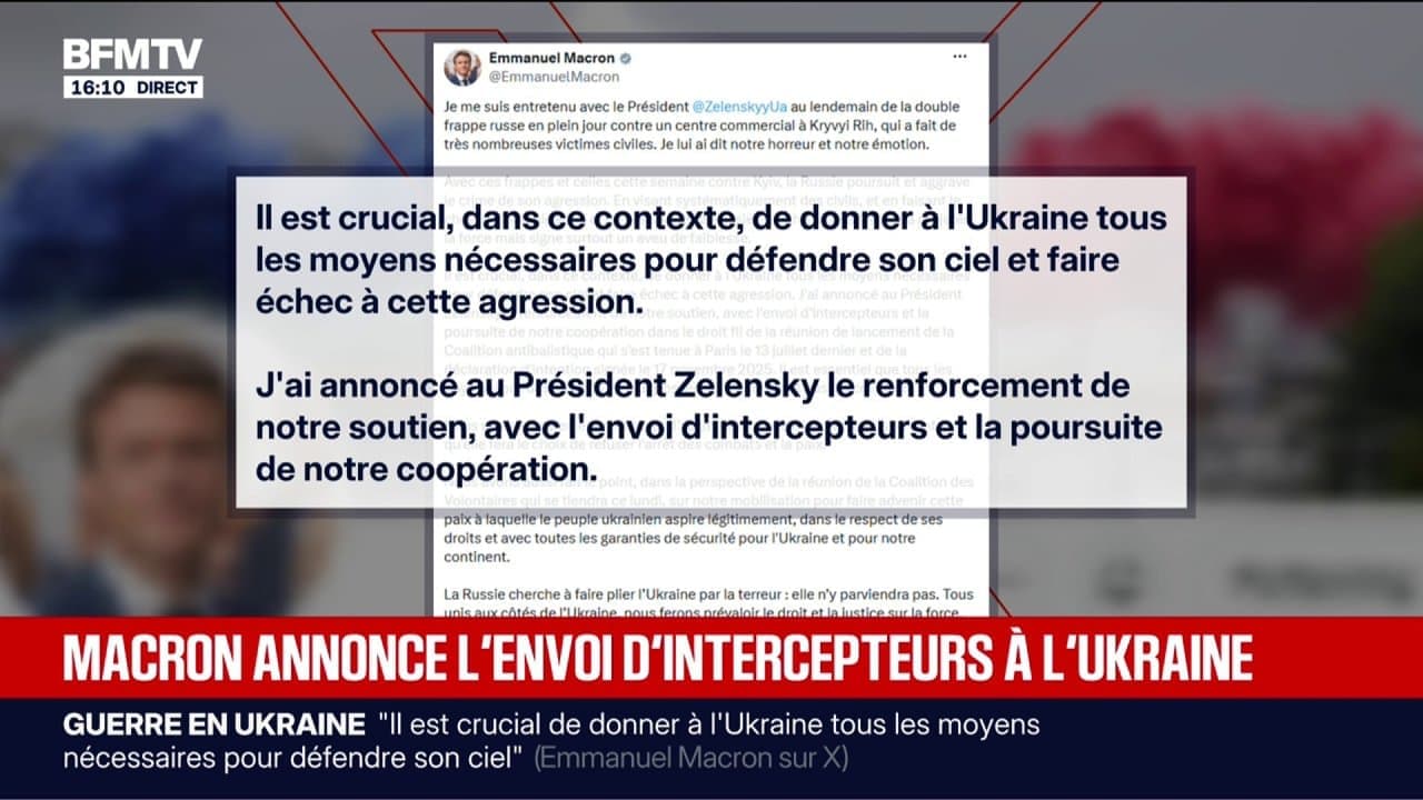 Макрон оголосив про нові ракети-перехоплювачі для України після удару по торговому центру